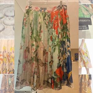 Anthropologie Hemant & Nandita Skirt Floral Paneled size 8